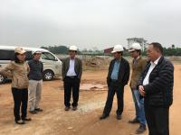 Ban lãnh đạo Công ty đi kiểm tra công trình trạm xử lý nước thải Việt Trì